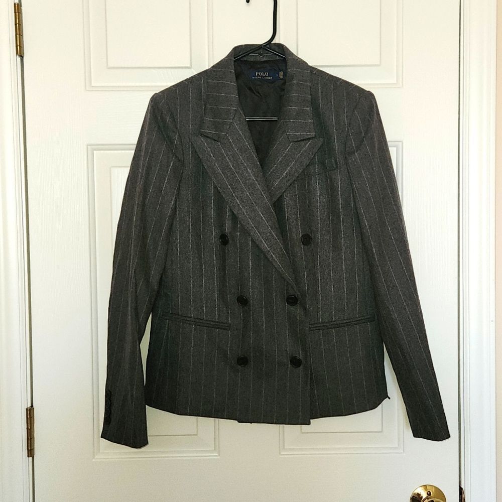 Polo Ralph Lauren Size 4 Double Breasted Blazer 90% Wool